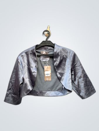 Adidas Silver Satin Cropped Blazer