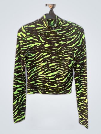 Green and Black Zebra Print Sweater