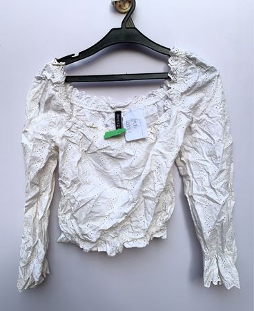 H&M White Lace Off-Shoulder Blouse