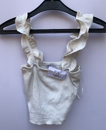 Zara White Ruffled Top