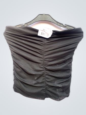 MNKD Black Strapless Ruched Camisole