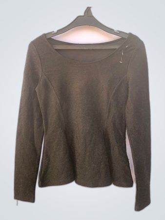 Black Long Sleeve Knit Blouse