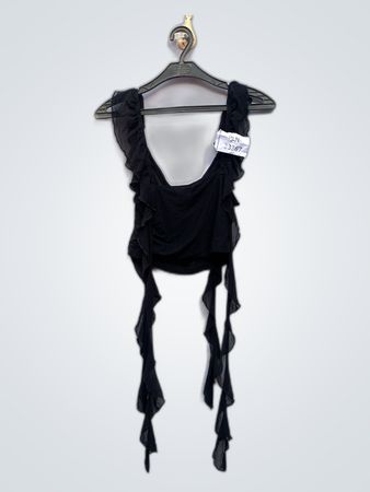 Black Ruffle Blouse