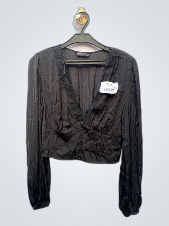 Guess Black Sheer Long Sleeve Blouse