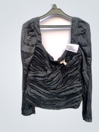 H&M Black Ruffle Blouse