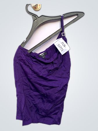 MNG Purple One-Shoulder Draped Blouse