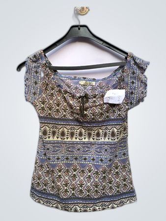 Zara Printed Off-Shoulder Blouse
