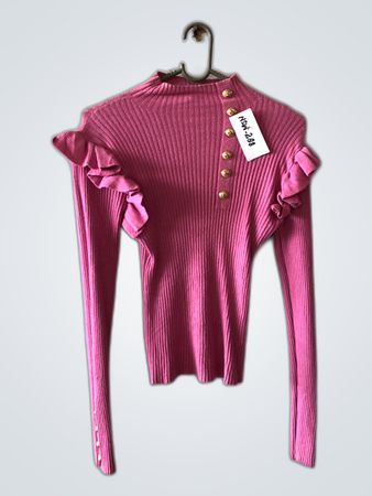Unbranded Pink Ruffled Knit Top
