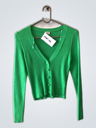 Green Ribbed Knit Top