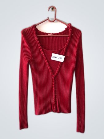Red Knit Cardigan