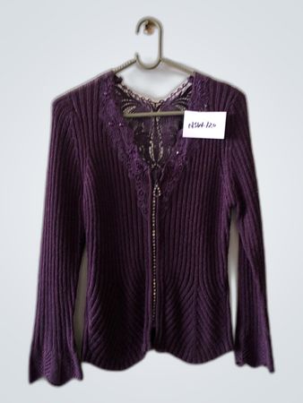 Purple Lace Detail Cardigan