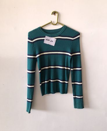 Green Striped Sweater