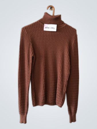 Unbranded Brown Turtleneck Knit Sweater