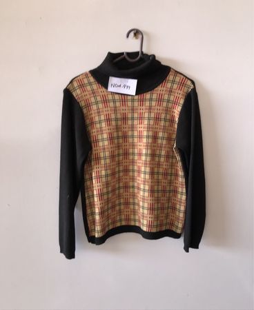 DIPARRA Plaid Vest with Black Sleeves