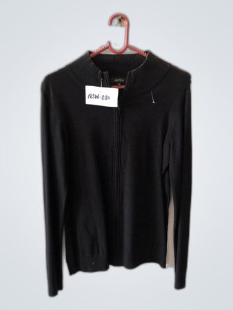 Antea Black Zip-Up Cardigan