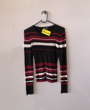 Striped Long Sleeve Knit Sweater