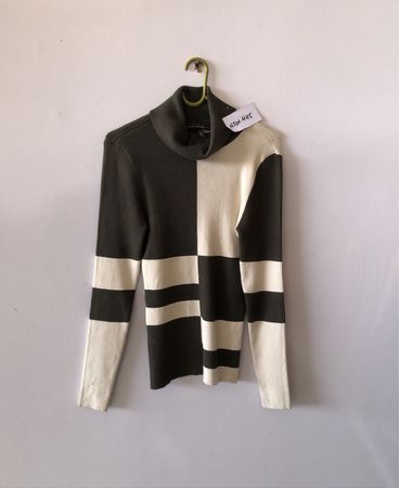 House of CB Checkered Turtleneck Knit Top