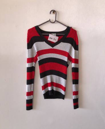The Slope Striped V-Neck Sweater