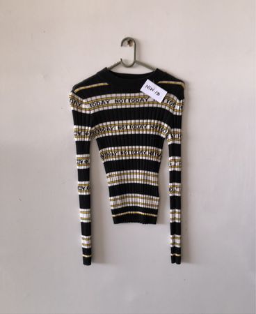 Today Not Today Striped Knit Sweater