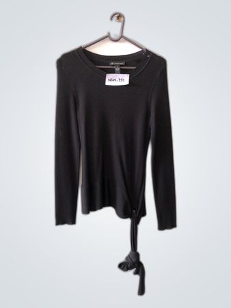INC International Concepts Black Long-Sleeve Knit Sweater