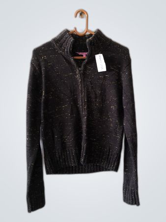 DOLOVE Black Zip Cardigan