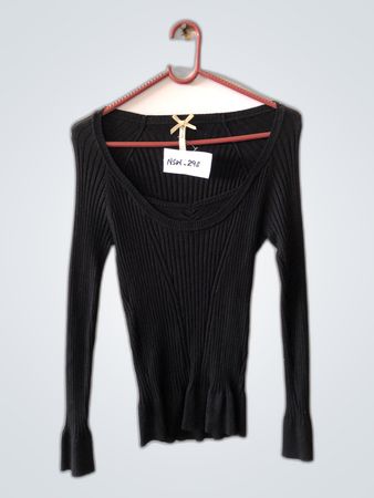 Black Long-Sleeve Top with NSW-298 Label