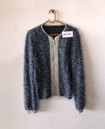 Fuzzy Knit Zip Jacket