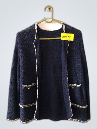 Navy Blue Knitted Cardigan