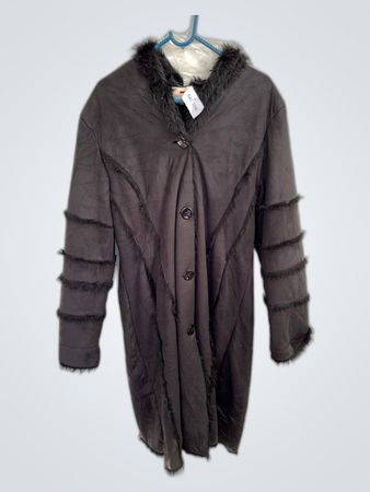 Casaco de Camurça com Pêlo Preto Dolce & Gabbana