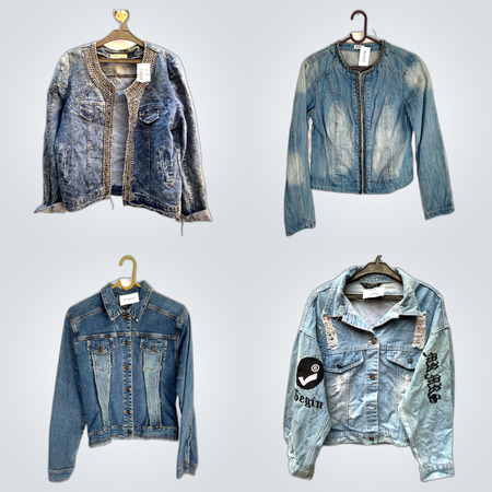 Neutral Denim Jacket Set (FV-437)