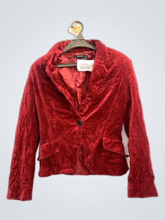Zara Basic Red Velvet Jacket