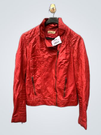 NAF NAF Red Leather Jacket