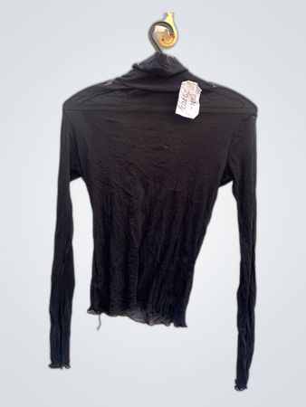 Black Sheer Turtleneck Top