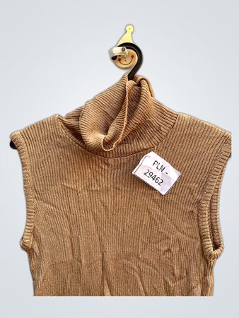 Brown Sleeveless Turtleneck Sweater Vest