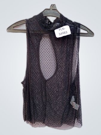 Bershka Black Sheer Sequined Blouse