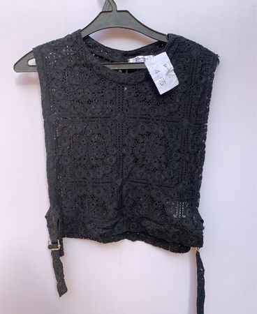 Hudson Black Lace Crop Top