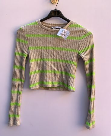 Stradivarius Cropped Striped Knit Sweater