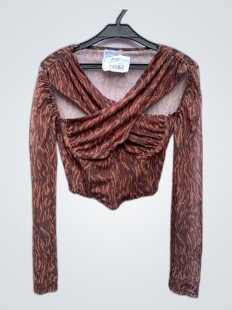 Bershka Printed Wrap Blouse