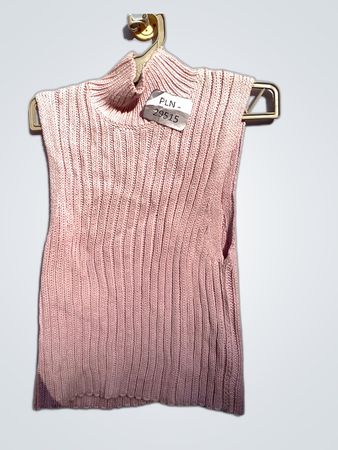Zara Pink Sleeveless Turtleneck Knit Top