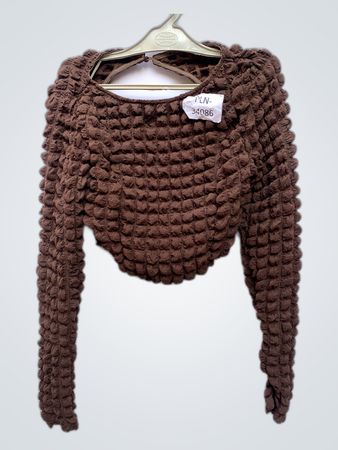 PLN Cropped Knit Cardigan