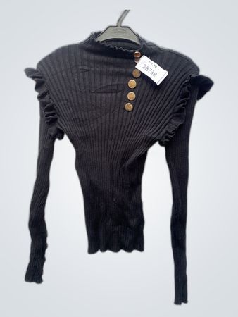Black Ruffled Sweater