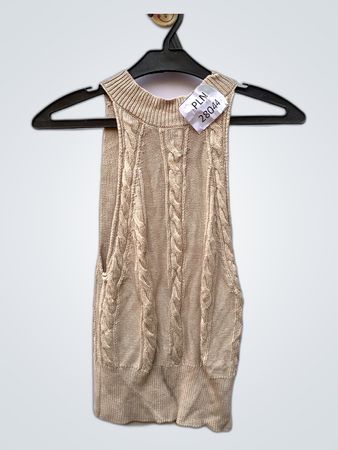 Cream Cable Knit Sleeveless Top