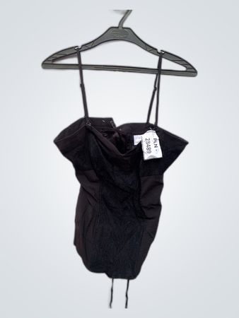 Camargue Black Lace-Up Corset Top