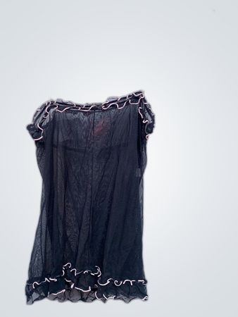 Black Lace Trim Mesh Camisole