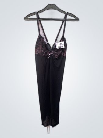 PLN Black Lace Slip Dress