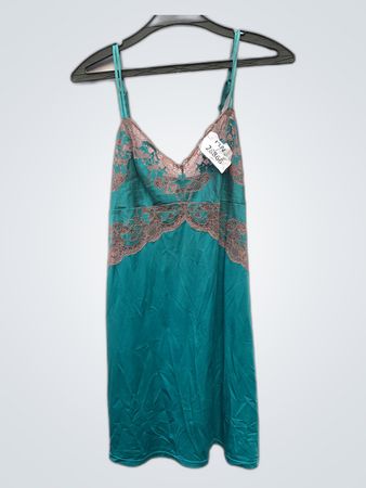 Wacoal Teal Lace-Trimmed Chemise