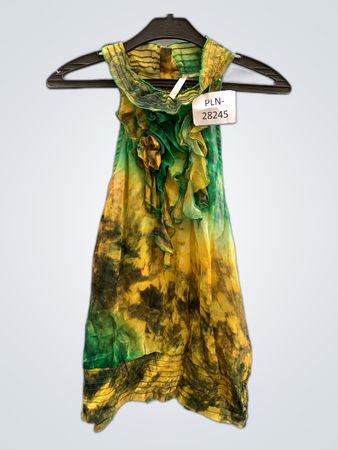 Green and Yellow Tie-Dye Dress