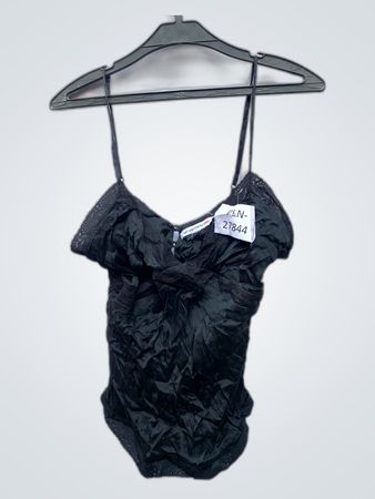 Black Lace Trim Bodysuit