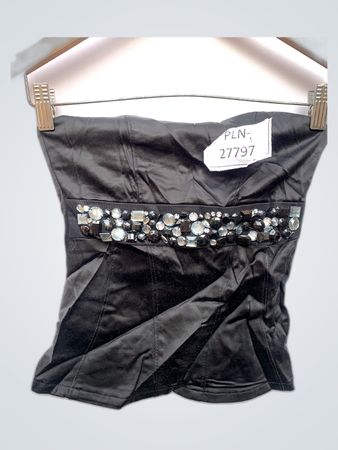 Le Chateau Black Rhinestone Bustier Top