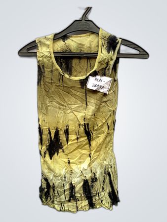 Unbranded Mustard Yellow Tie-Dye Graphic Tank Top